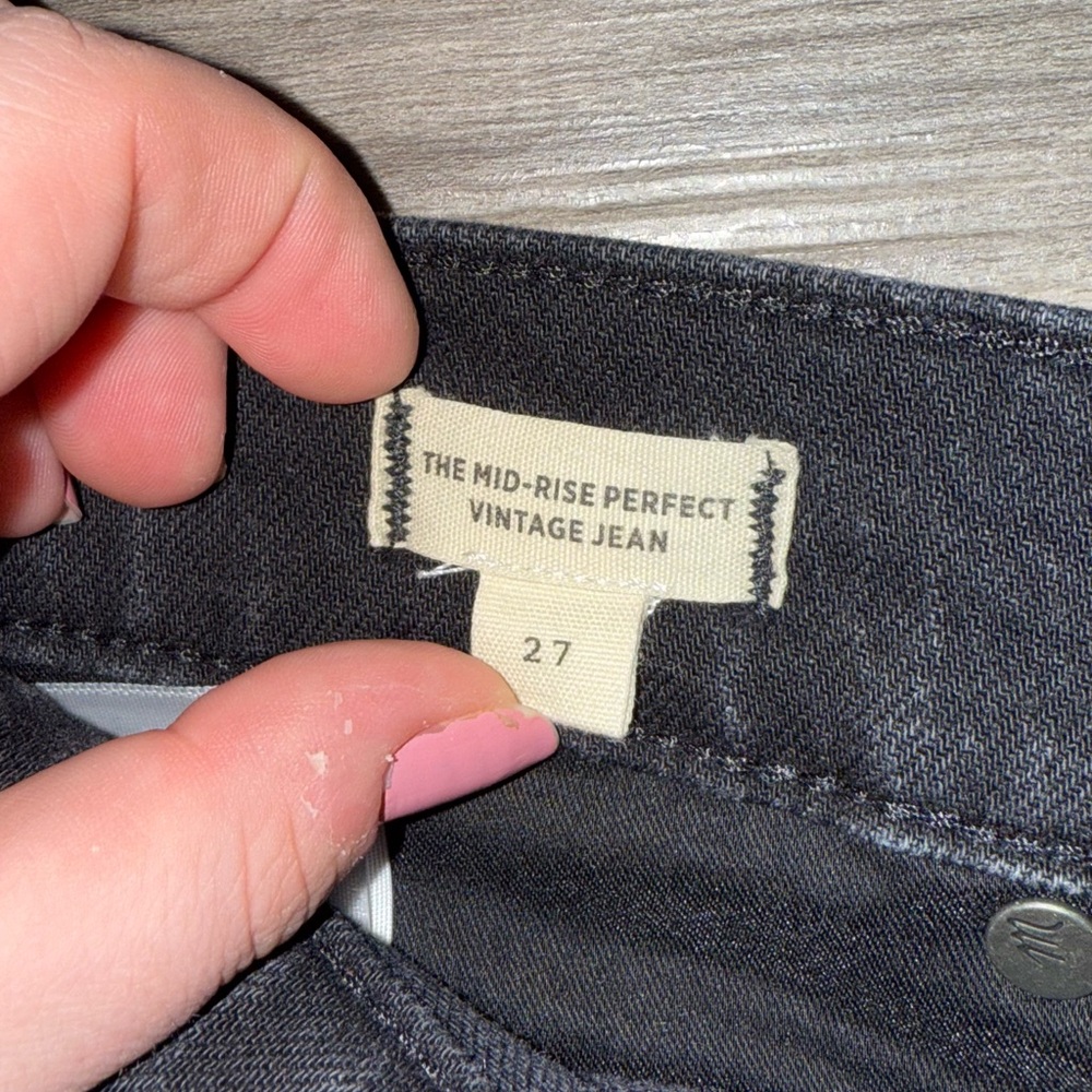 Madewell Black Mid-Rise Perfect Vintage Jean - Picture 3 of 7